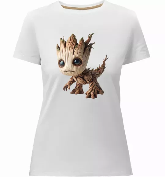 Жіноча преміум футболка Малюк Грут Білий фото