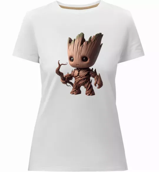 Жіноча преміум футболка Малюк Грут 2 Білий фото