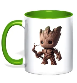 Чашка с цветной ручкой Baby groot Лимонный фото