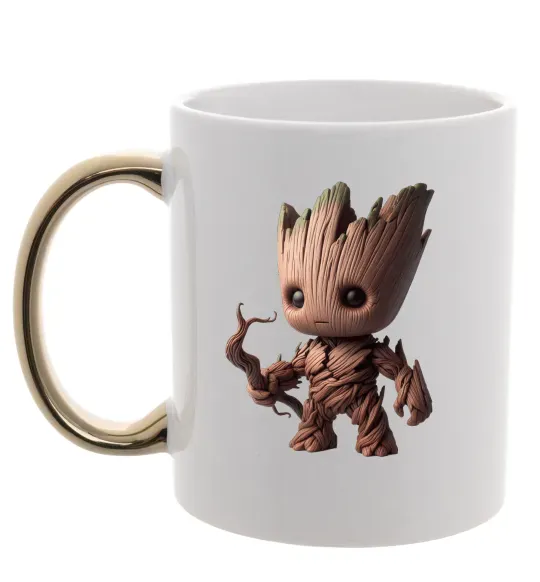 Чашка с цветной ручкой Малюк Грут 2 Золото фото