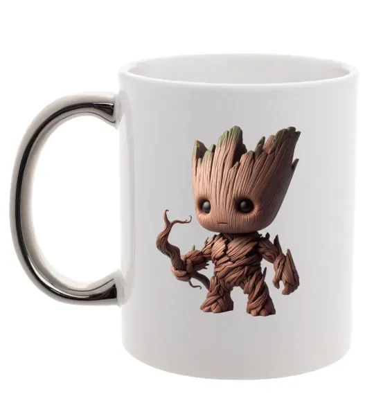 Чашка с цветной ручкой Малюк Грут 2 Серебро фото