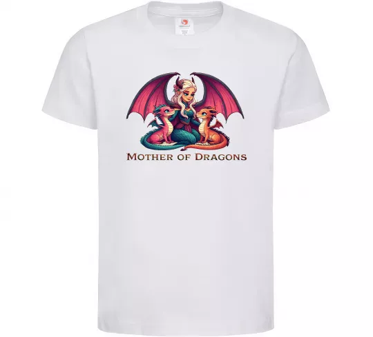 Детская футболка Мати драконів Белый фото