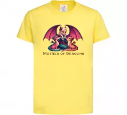 Детская футболка Мати драконів Лимонный фото