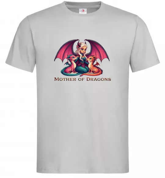 Мужская футболка Мати драконів Серый фото