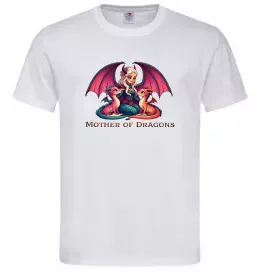 Мужская футболка Мати драконів Белый фото