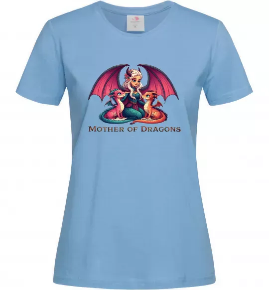 Женская футболка Мати драконів Голубой фото