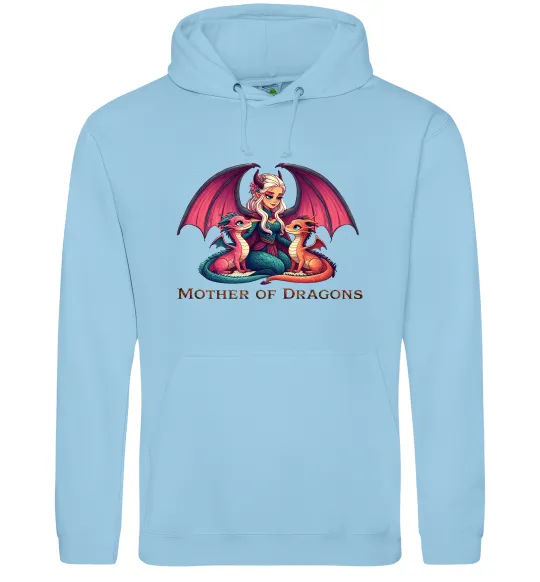Мужская толстовка (худи) Мати драконів Голубой фото
