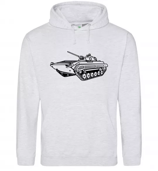Мужская толстовка (худи) Танк Серый меланж фото
