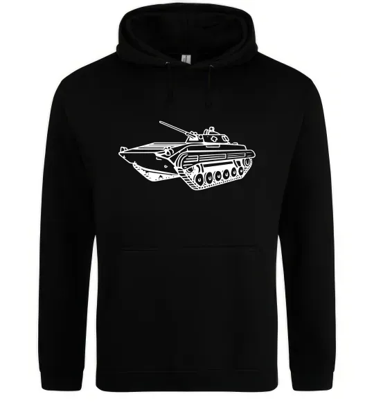 Мужская толстовка (худи) Танк Черный фото