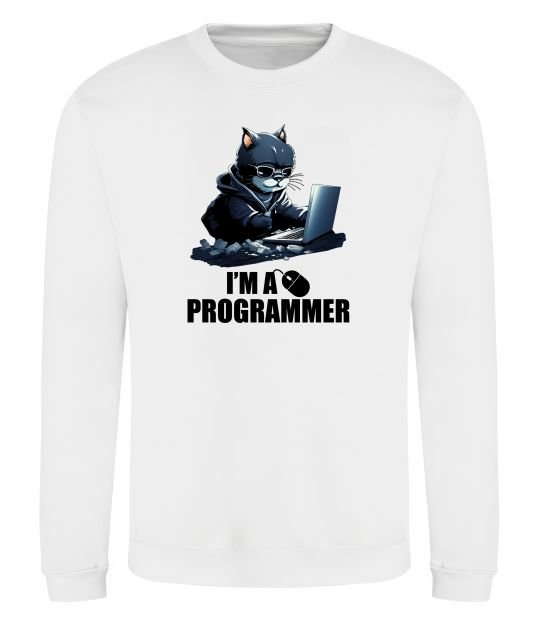 Свитшот I`m a programmer Белый фото