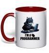 Чашка с цветной ручкой I`m a programmer Красный фото