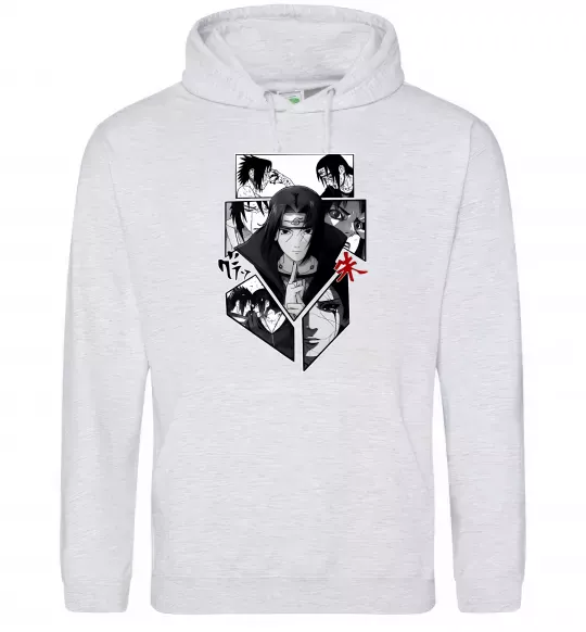 Женская толстовка (худи) Itachi Uchiha Наруто Серый меланж фото