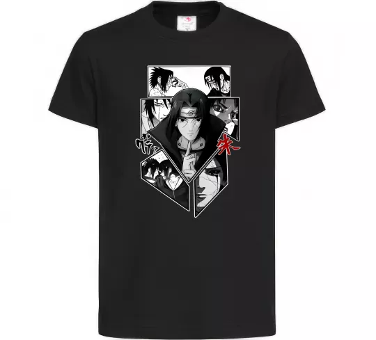 Дитяча футболка Itachi Uchiha Наруто Чорний фото