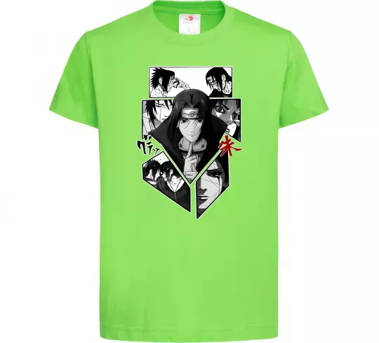 Дитяча футболка Itachi Uchiha Наруто Лаймовий фото