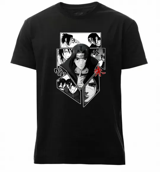 Мужская премиум футболка Itachi Uchiha Наруто Черный фото