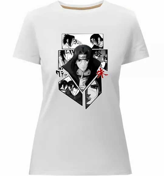 Жіноча преміум футболка Itachi Uchiha Наруто Білий фото