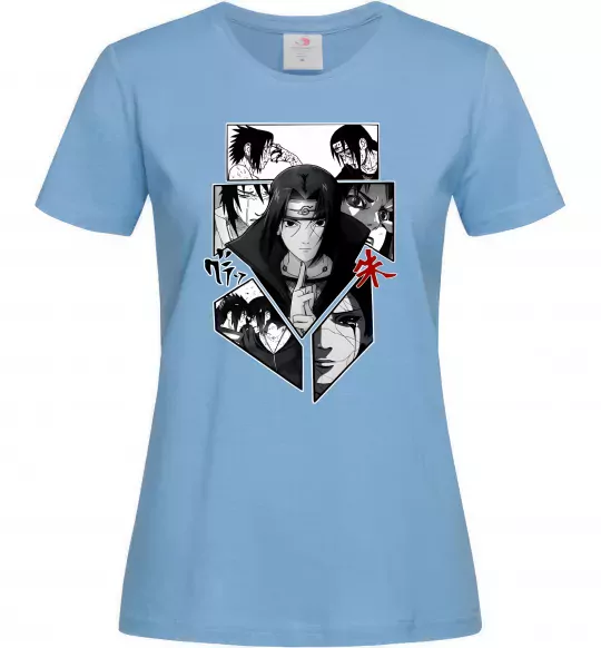 Жіноча футболка Itachi Uchiha Наруто Блакитний фото