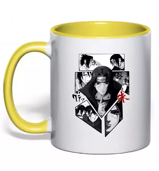 Чашка с цветной ручкой Itachi Uchiha Наруто Солнечно желтый фото