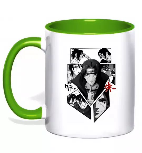 Чашка с цветной ручкой Itachi Uchiha Наруто Зеленый фото
