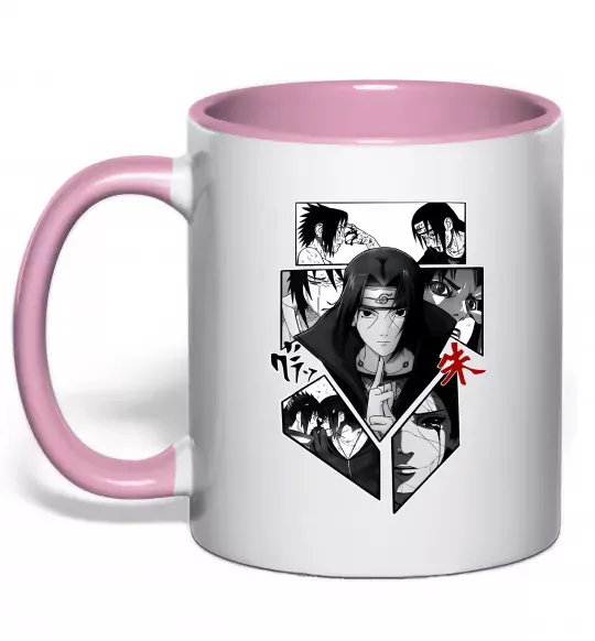 Чашка с цветной ручкой Itachi Uchiha Наруто Нежно розовый фото