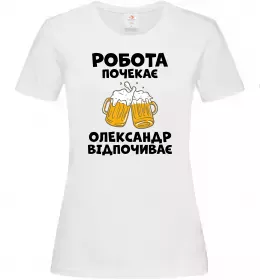 Женская футболка В моменті, в ресурсі, в потоці Белый фото