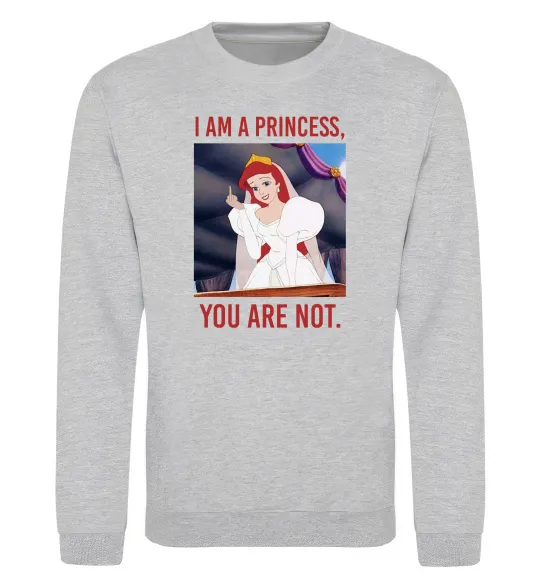 Свитшот I am a princess, you are not Серый меланж фото