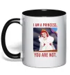 Чашка с цветной ручкой I am a princess, you are not Черный Чашка с цветной ручкой I am a princess, you are not Черный фото