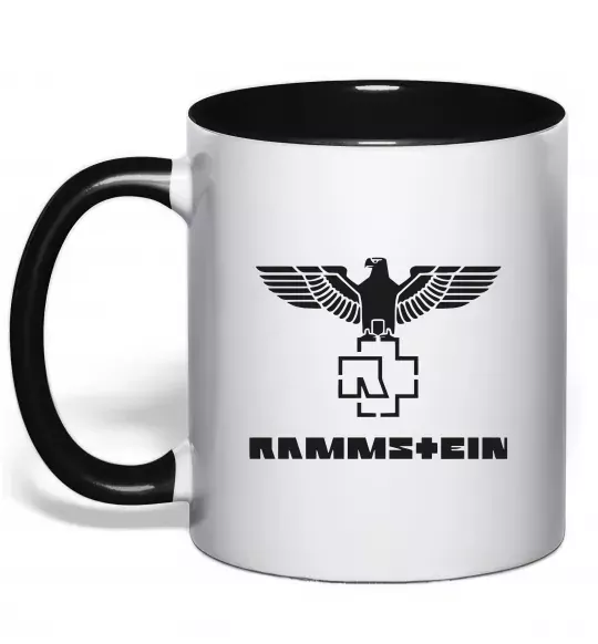 Чашка с цветной ручкой Rammstein logo Черный фото