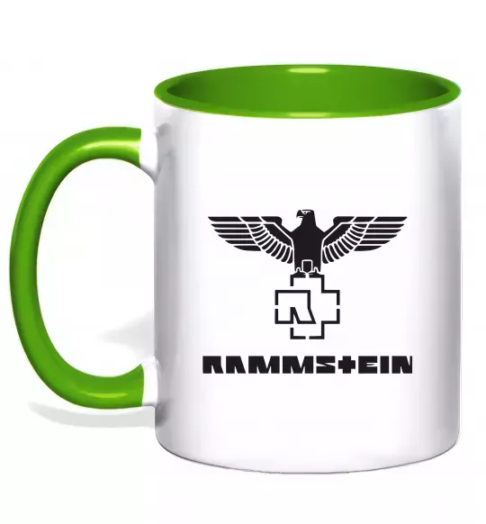 Чашка с цветной ручкой Rammstein logo Зеленый фото