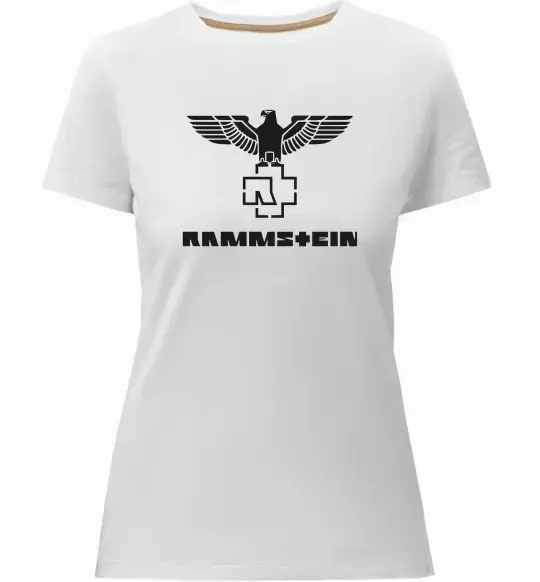Женская премиум футболка Rammstein logo Белый фото