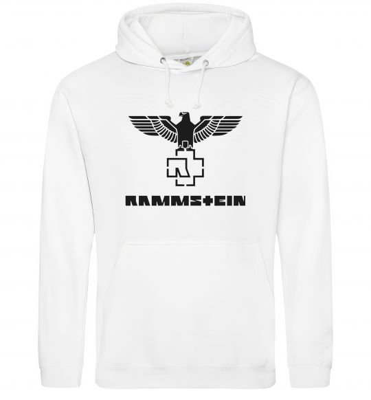 Чоловіча толстовка (худі) Rammstein logo Білий фото