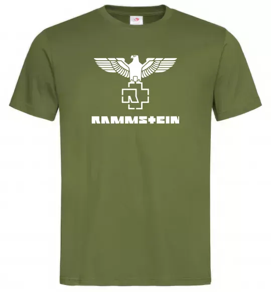 Мужская футболка Rammstein logo Оливковый фото
