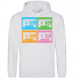 Чоловіча толстовка (худі) audiocassette, колір - сірий-меланж, розмір - S Сірий меланж фото