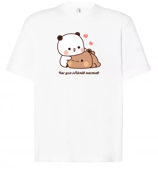 Футболка Оверсайз Час для обіймів настав Білий фото