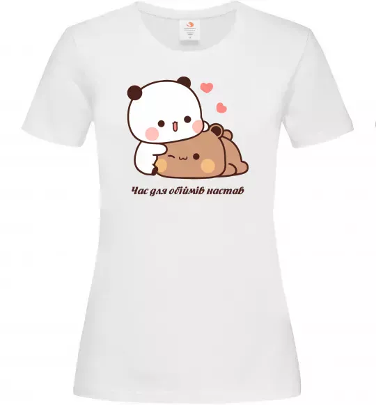 Женская футболка Час для обіймів настав Белый фото