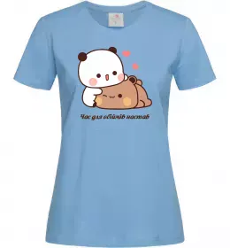 Женская футболка Час для обіймів настав Голубой фото