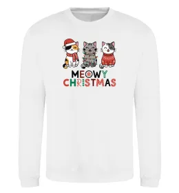 Свитшот Meowy Christmas Белый фото