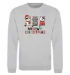 Світшот Meowy Christmas Сірий меланж фото