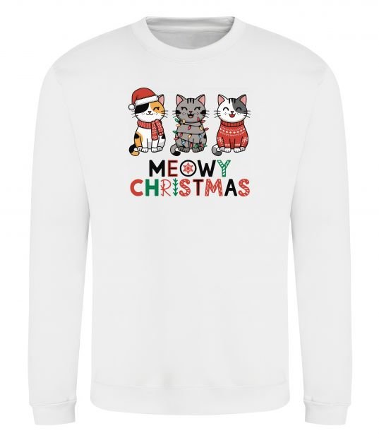 Свитшот Meowy Christmas Белый фото