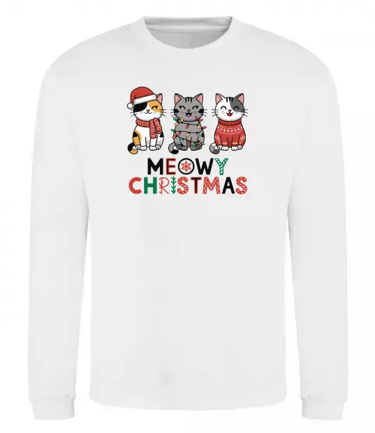 Світшот Meowy Christmas Білий фото