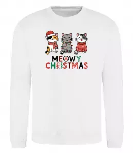 Світшот Meowy Christmas Білий фото