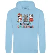 Мужская толстовка (худи) Meowy Christmas Голубой фото