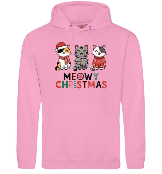 Женская толстовка (худи) Meowy Christmas Розовый фото