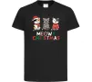 Детская футболка Meowy Christmas Черный фото