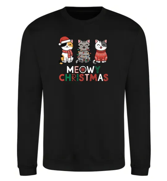 Світшот Meowy Christmas Чорний фото