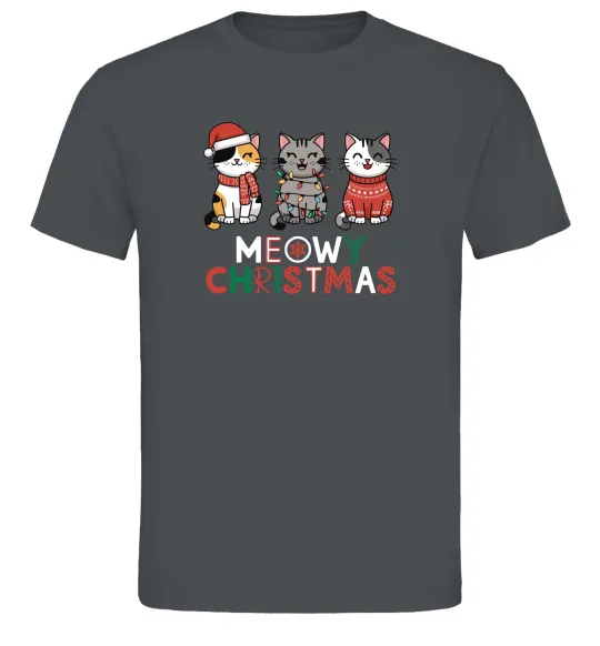 Мужская футболка Meowy Christmas Графит фото