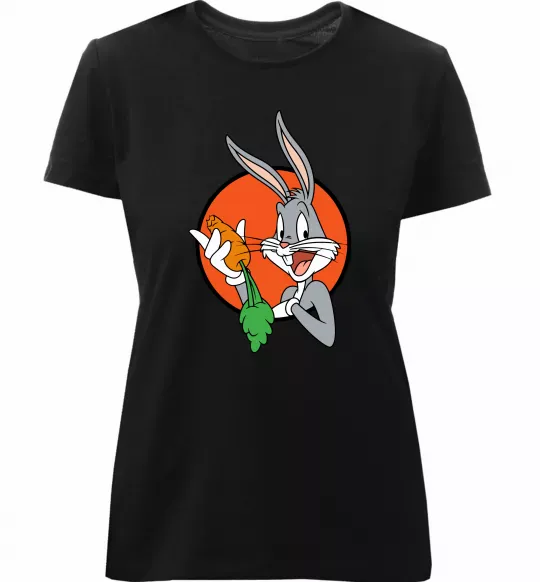 Женская премиум футболка Bugs Bunny Черный фото