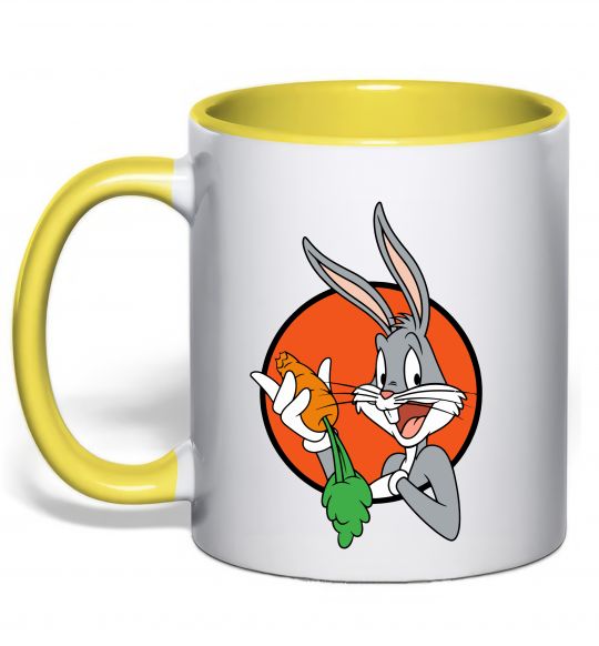 Чашка з кольоровою ручкою Bugs Bunny Сонячно жовтий фото