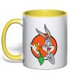 Чашка з кольоровою ручкою Bugs Bunny Сонячно жовтий фото