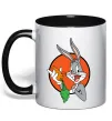 Чашка з кольоровою ручкою Bugs Bunny Чорний Чашка з кольоровою ручкою Bugs Bunny Чорний фото